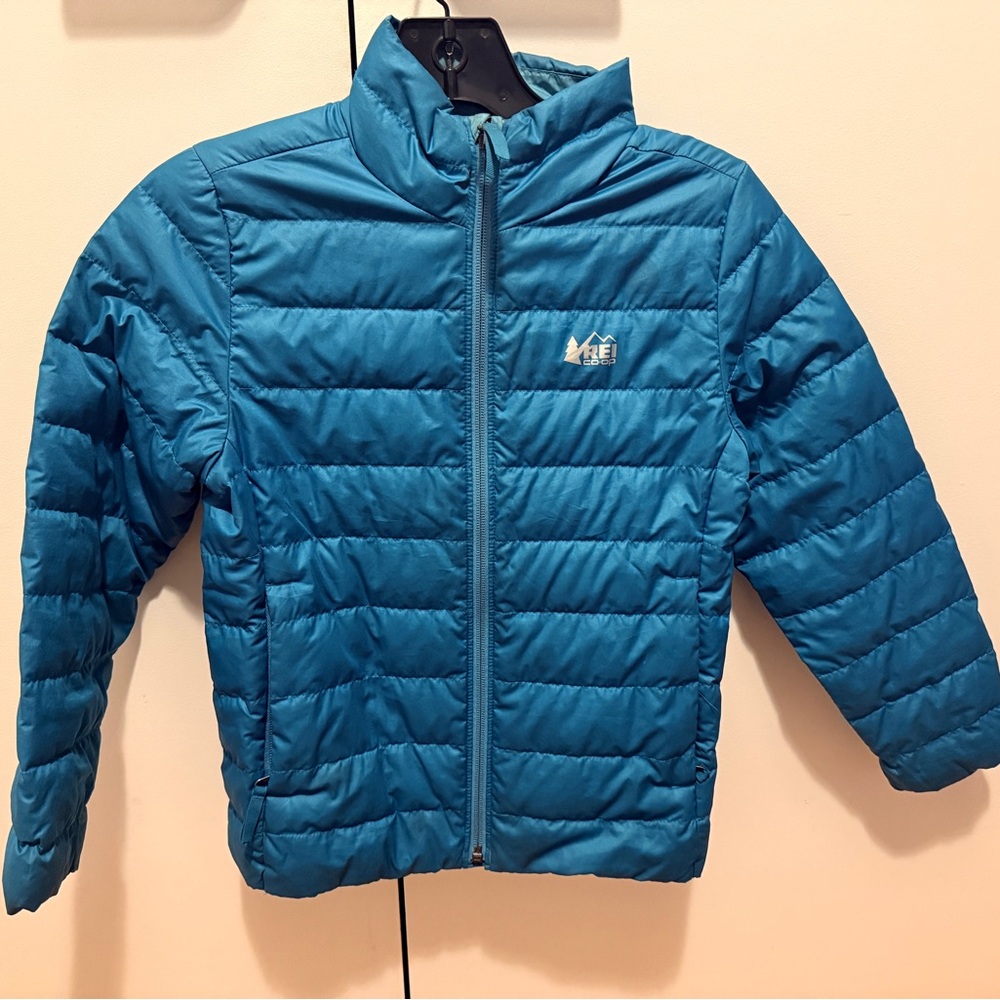 REI Kids Teal Puffer Jacket size 8